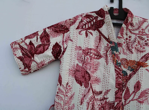 Bata Kimono con Estampado de Dibujos Animados para Mujer, Suave y Transpirable, 100% Algodón, Camisón de Verano Hecho a Mano, Cuello en V, Cintura Elástica, Largo Completo - Product Image 4