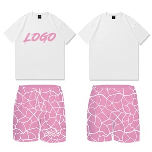 <b>Men's</b> <b>Summer</b> Streetwear Two-Piece Set Nylon Windbreaker <b>Jacket</b> Shorts Flame Embroidery Logo Embroidered Tracksuit - Product Image 2