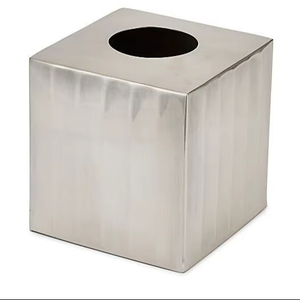 Porte-mouchoirs moderne en acier inoxydable, élégant boîtier à mouchoirs en métal pour la maison, le bureau, la salle de bain et l'hôtel - Product Image 1
