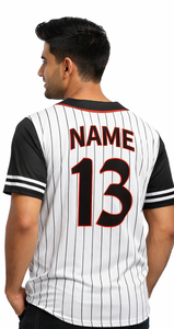 Camiseta de béisbol personalizada para hombre – Camiseta de equipo con nombre y número personalizados, ropa deportiva a rayas - Product Image 2