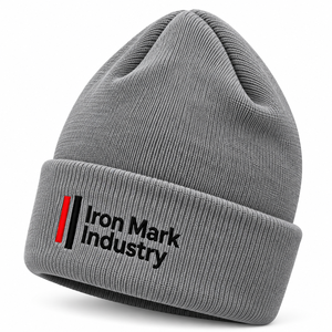 Iron Mark Industry Unisex <b>Beanie</b> <b>Hat</b> Solid Color Embroidery Knit Winter Casual Stretch Fit 50-52cm Adult Size 100% <b>Wool</b> - Product Image 2