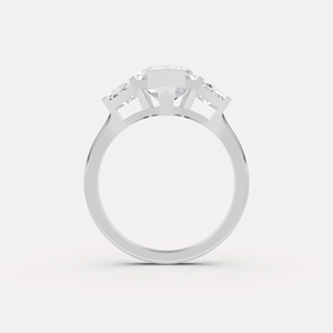 Bague élégante à trois pierres en diamant de laboratoire, best-seller, pour femme, idéale pour fiançailles, mariage, anniversaire et occasions spéciales, bijoux en vente - Product Image 3