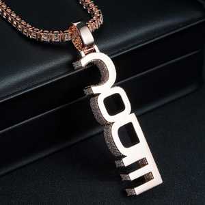 Colgante de Plata 925 con Letra de Nombre Vertical con Incrustaciones de Diamantes, Pasa el Test de Diamantes, Colgante Personalizado con Letra de Nombre con Incrustaciones de Moissanita VVS para Regalo - Product Image 5