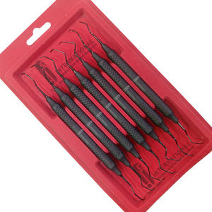 Curetas Periodontales Manuales Ergonómicas de Grado Premium Gracey, Instrumentos Dentales de Doble Extremo para Raspado, Juego de 7 Piezas Clase I con Recubrimiento Negro - Product Image 1