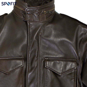 Veste d'hiver décontractée pour homme en cuir de vache véritable, noire, col montant, fermeture éclair, à capuche, matelassée, grande taille, en cuir véritable - Product Image 5