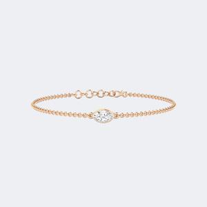 Bracelet station en or blanc avec diamants taille marquise sertis clos, 0,50 carat au total - Product Image 3