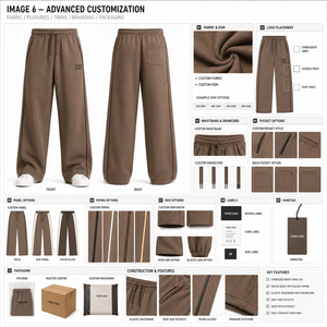 Pantalon de détente ample à entrejambe bas pour homme en molleton bouclette avec cordon de serrage, broderie personnalisée, hiver, respirant, coton écologique - Product Image 2