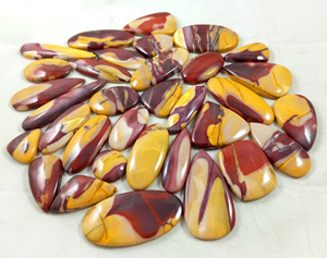 Mookaite Jasper Cabochons Natural Loose Gemstones Yellow/<b>Red</b> Third Party Certified for DIY Jewelry Making Wholesale Bulk - Product Image 6