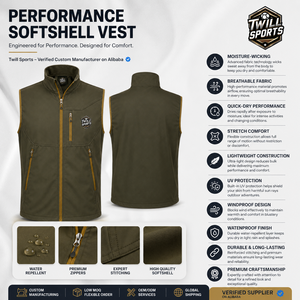 Custom Classic Sportswear Canvas Softshell <b>Vest</b> Waterproof Windproof Insulated <b>Slim</b> Fit Outdoor Outerwear <b>Men's</b> Softshell <b>Vest</b> - Product Image 5
