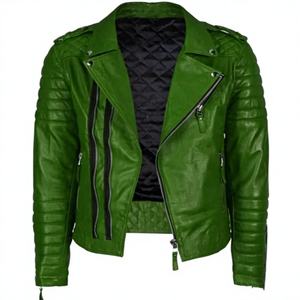 Veste de motard unisexe en cuir véritable 100% naturel, imperméable, coupe-vent, toile, hiver, vacances, Noël, fête, mode, dernière tendance - Product Image 1