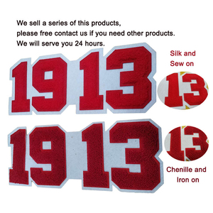 OEM High Quality Chenille Patches Custom Fabric <b>Iron</b>-<b>on</b> Laser Cut <b>Number</b> Letters Garments Sew-<b>On</b> Patches For Sale - Product Image 2