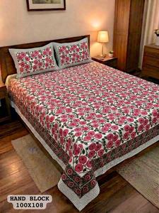 Parure de lit en coton imprimé à la main, très vendue, taille King, avec 2 taies d'oreiller réversibles à fermeture éclair, pour usage quotidien à la maison, disponible à la vente - Product Image 6