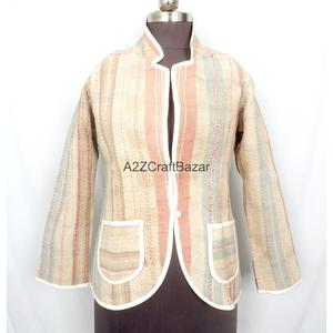 Indian Cotton Digital Printing Breathable Reversible <b>Kantha</b> Patch Work Pure Cotton Women Spring Autumn Winter <b>Jackets</b> - Product Image 5