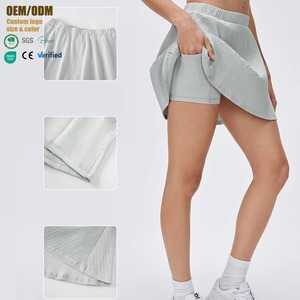 Falda Deportiva Plisada 2 en 1 de Cintura Alta para Mujer, con Bolsillo, para Running, Tenis, Pádel, Golf y Pickleball - Product Image 3