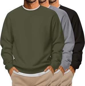 Paquete de 3 Sudaderas para Hombre, Tallas Grandes y Altas, Manga Larga, Cuello Redondo, Estilo Casual, Básicas y Ligeras - Product Image 1