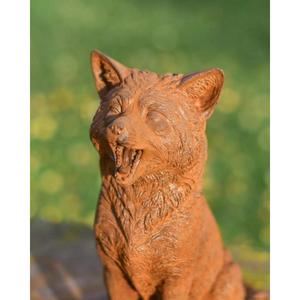 Cast Iron Fox Sculpture Garden Supplies Ground Mount Rust Finish Metal Fox <b>Ornament</b> For Decoration - Product Image 6