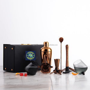 Ensemble de shakers à cocktails de luxe VIP, finition or rose – Kit d'outils de bar en acier inoxydable - Product Image 5