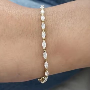 18k Yellow Gold Plated Moissanite Mix Diamond Bracelet & Bangle Round Cut Jewelry - Product Image 1