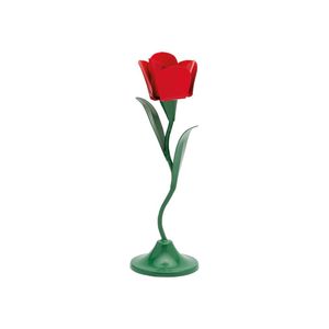 Metal Rose Flower Candle Holder Iron <b>Decorative</b> Tlight Candelabra Wedding <b>Table</b> Centerpiece <b>Valentine</b> Day Red Rose Candle Stand - Product Image 1
