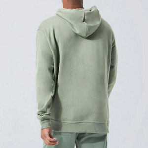 Sweat à capuche zippé en molleton uni personnalisé pour homme, coupe classique, style streetwear, impression en relief personnalisée, vente en gros, unisexe, OEM, grammage lourd - Product Image 3