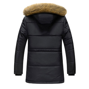 Parka Jacket Wolf Down Filled Quilted Detachable Removable Hood Men's <b>Coats</b> Parka <b>Fur</b> Jacket - Product Image 5