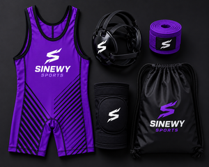 Traje de Lucha Deportivo Morado de Alto Rendimiento, Diseño de Logotipo Personalizado, Colores y Tallas del Equipo Disponibles - Product Image 4