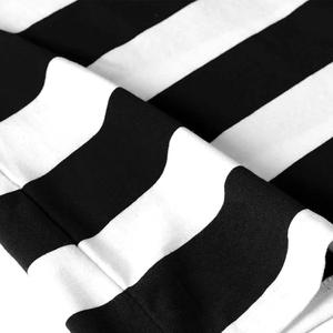 Men's Black and <b>White</b> Striped Short Sleeve T-Shirt O-Neck Regular Fit Casual Cotton Knitted <b>Tee</b> - Product Image 3