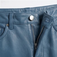 Jupe crayon taille haute en similicuir pour femme, couleur unie, longueur genou, brillante, avec poches, toutes saisons, style tissé