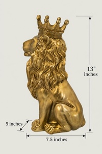 Nouvelle Statue Tête de Lion Dorée Creuse en Résine, Art Déco, Ornements Muraux Décoratifs pour la Maison, Remerciement et Valeur de l'Appréciation - Product Image 2