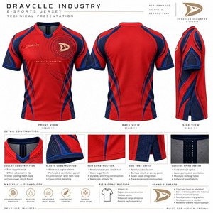 Camiseta de Juego Sublimada de Poliéster, Uniforme de Equipo Competitivo, Transpirable, para Torneos de Esports, Personalizable para Hombre - Product Image 5
