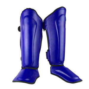 Espinilleras de Boxeo Personalizadas en Color Azul Sólido, del Mejor Proveedor, para Entrenamiento de Combate, con Cierre de Velcro, Equipo de Protección de Boxeo - Product Image 1