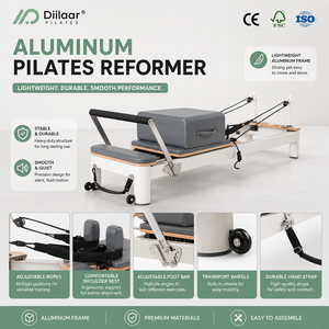 Reformer de Pilates professionnel en aluminium, modèle réglable avec 5/6 ressorts allemands - Product Image 2