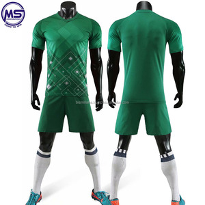 Conjunto de Camiseta de Fútbol Verde para Hombre, Cuello en V, Sin Mangas, Sólida, Transpirable, Absorbente de Humedad, Poliéster, Uniforme Personalizado con Nombre de Equipo, para Adultos - Product Image 3