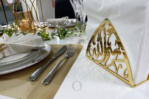 Oriental metal <b>Table</b> <b>Mat</b> With Arabic Calligraphy Design Customized Shape Decorative napkin holder of wholesaler in india - Product Image 5