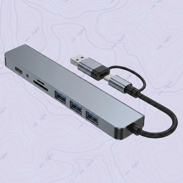 Custom OEM 8 in 1 Type C Hub Docking Station Adapter USB 3 0 with 3 5mm Audio SD TF PD Fast Charging for Laptop PC Tablet Phone
