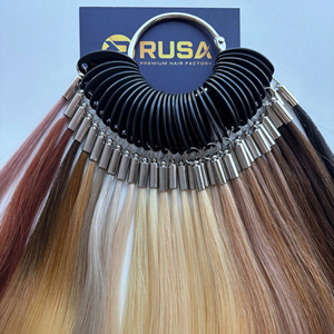 Cabello Humano Virgen para Mujeres, Anillo de Muestras de Cabello Humano de Más de 40 Colores, Personalizado en Cualquier Tamaño, para Uso Profesional en Salón - Product Image 2