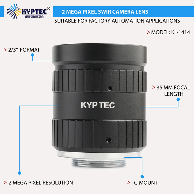35mm SWIR Camera Lens for 2MP 2/3 Format Sensor High Clarity Infrared Imaging for Machine Vision Systems