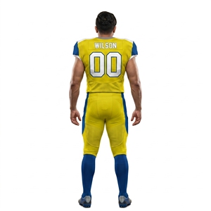 Uniforme de football américain personnalisable OEM en maille de spandex épaisse sublimée, short anti-humidité, taille 6XL, pour hommes et jeunes équipes - Product Image 2