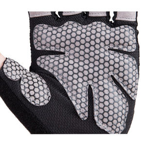 ถุงมือหนังออกกำลังกายแบบปรับได้ครึ่งนิ้ว สำหรับยูนิเซ็กซ์ เหมาะสำหรับการออกกำลังกาย ฟิตเนส กีฬา และการแข่งขันยกน้ำหนักกลางแจ้ง - Product Image 5