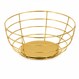 Luxury Gold Wire Fruit <b>Basket</b> Modern Metal Fruit Bowl Countertop <b>Storage</b> Organizer Attractive Style Decorative Table Centerpiece - Product Image 2