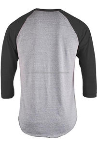 เสื้อยืดผสมสามแขนเสื้อเบสบอลพิมพ์ลายเสื้อยืด100% ผ้าไหมผ้าฝ้ายไฮสตรีท34แขนเสื้อแร็กแลน - Product Image 4