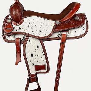 Silla de Montar Inglesa de Cuero Vacuno Marrón de Lujo, Asiento de Gamuza Suave, Herrajes de Acero Inoxidable Niquelado, para Equitación de Placer - Product Image 5