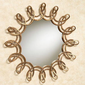 Miroir mural décoratif en fer forgé avec étiquette privée, design moderne et élégant pour la décoration murale intérieure d'un salon contemporain - Product Image 3