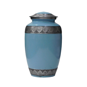 Urnes funéraires en aluminium pour adultes avec gravure, finition en étain et couleur jaune, fournitures funéraires en métal pour cendres humaines - Product Image 4