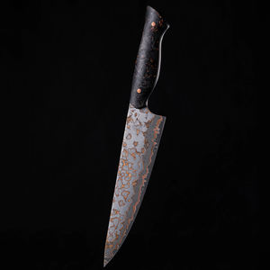 Couteau de cuisine d'extérieur en cuivre de qualité supérieure à motif Damas avec poignée ergonomique confortable pour les tâches de pique-nique et de cuisine - Product Image 2