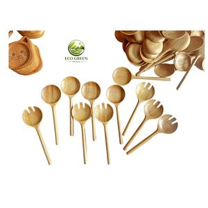 Cuillère de cuisine en bois rouge naturel, design floral, écologique, sculptée à la main, ustensile de camping, cuillère à dîner à long manche - Product Image 2