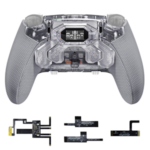 ชุดปุ่มเสริมด้านหลัง EXtremeRate แบบยางใสและสีเทา <span class=keywords><strong>BEYOND</strong></span> พร้อมจอ OLED และด้ามจับออกแบบใหม่ตามหลักสรีรศาสตร์สำหรับ PS5 Edge - Product Image 1
