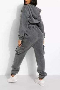Survêtement personnalisé pour femmes, effet délavé à l'acide, OEM ODM, haute qualité, prix d'usine, confortable, durable, élégant, vêtements de sport décontractés - Product Image 4