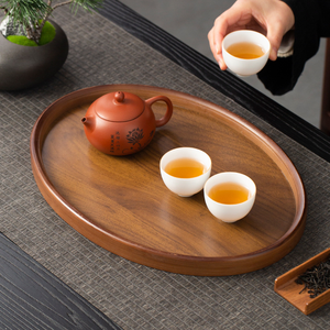 ถาดเสิร์ฟไม้รูปวงรีพรีเมียมสำหรับชา กาแฟ ขนม ของว่าง ถาดตกแต่งสำหรับบ้าน ครัว โรงแรม ร้านอาหาร - Product Image 5