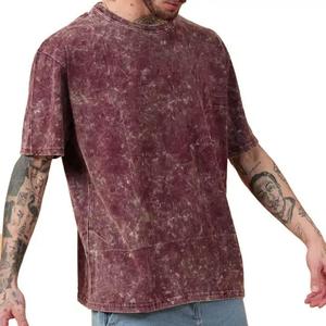 Oem High Quality Acid Wash <b>Tshirt</b> Plain Streetwear Quick Dry Vintage T Shirts Crew, Fitness Wholesale Acid Wash T Shirt Men - Product Image 3